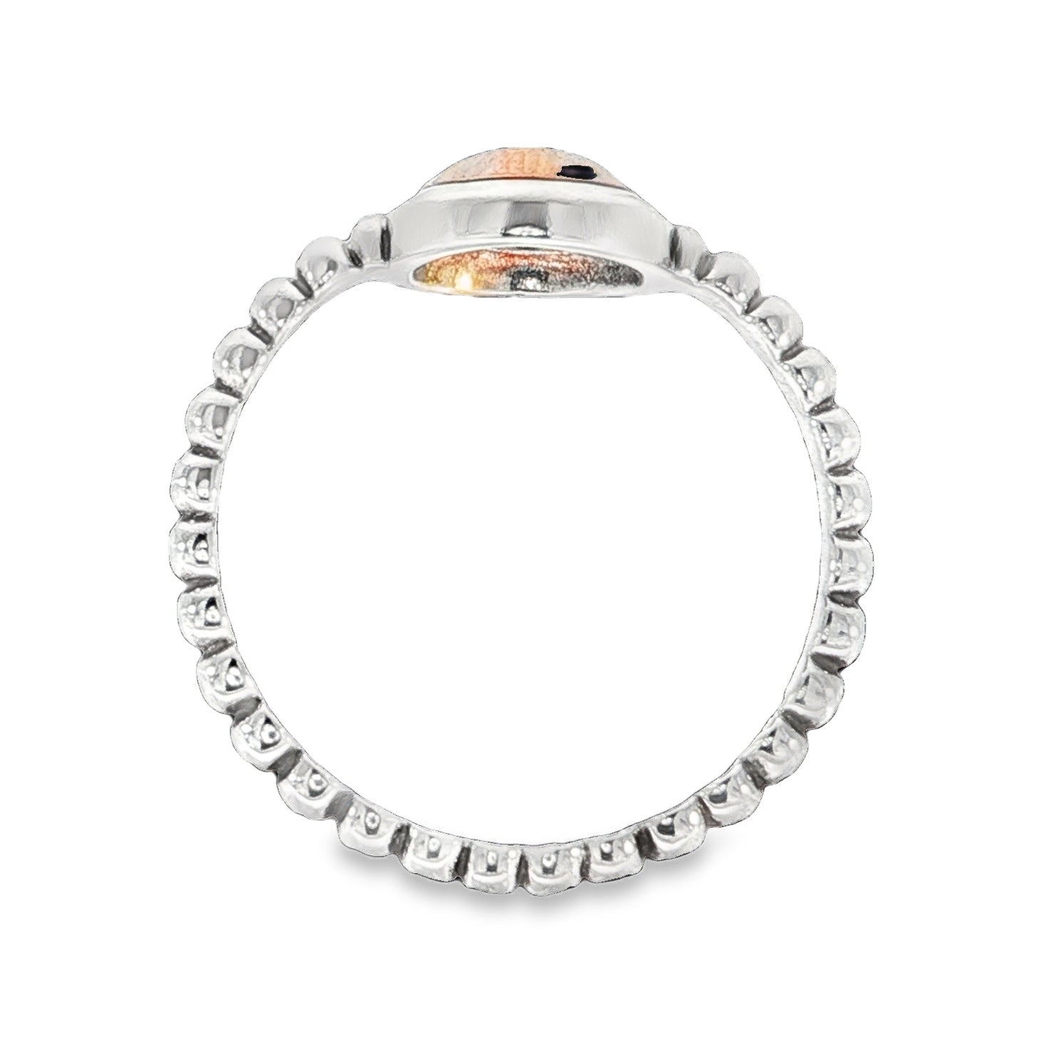 Najo Silver & Rose Gold Disc Ring – Medium. Design: R5925M