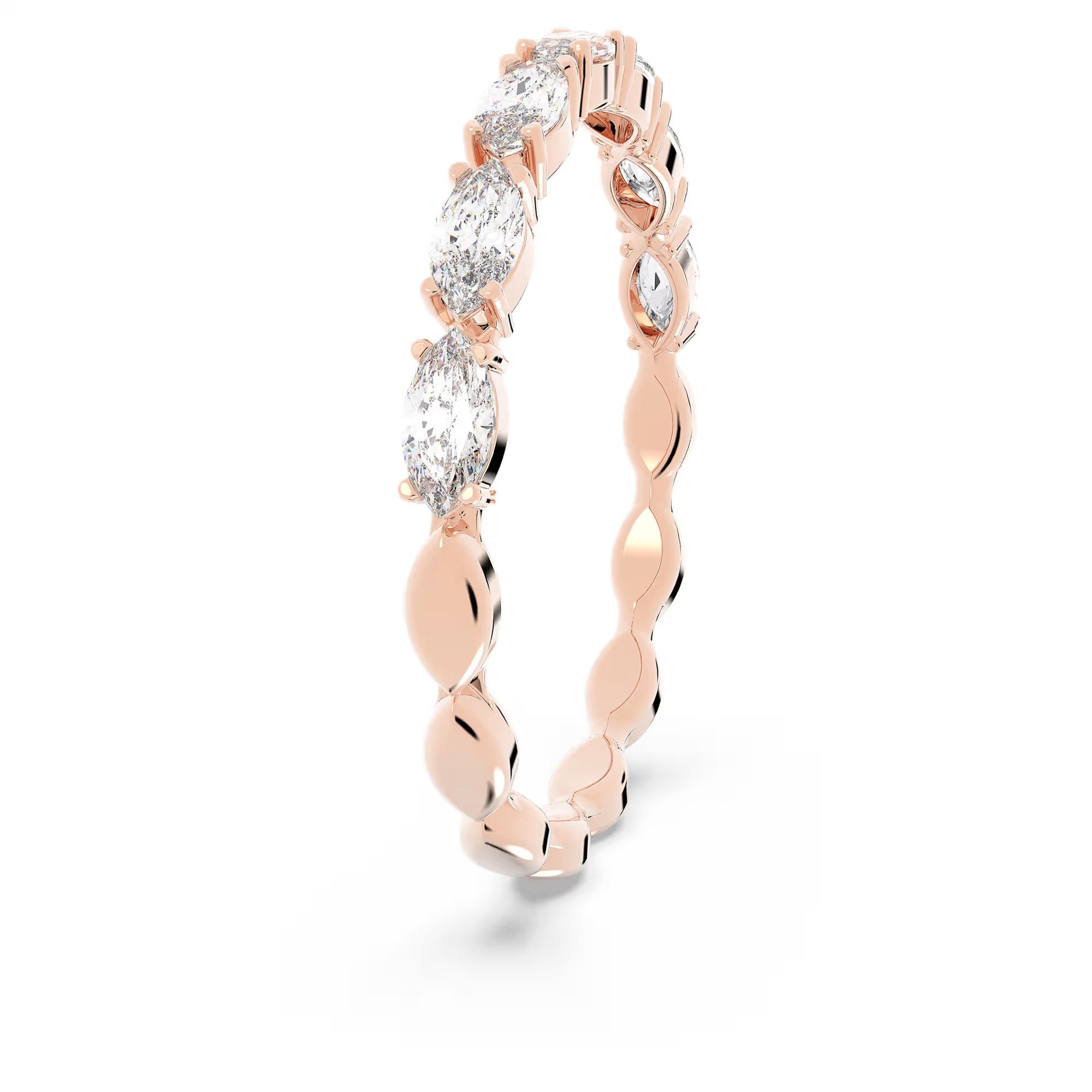 Vittore ring, Marquise cut, White, Rose gold-tone plated. Design No: 5366576