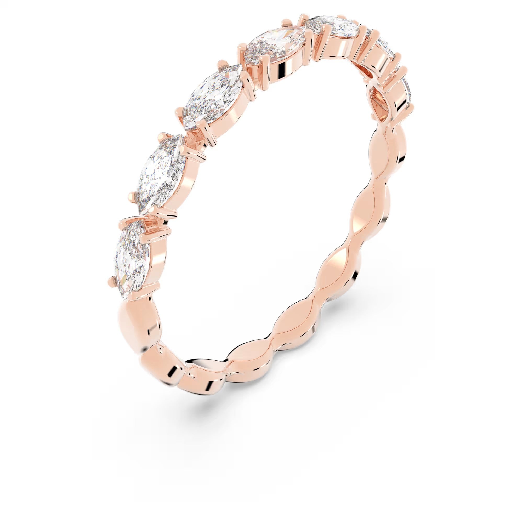 Vittore ring, Marquise cut, White, Rose gold-tone plated. Design No: 5366576