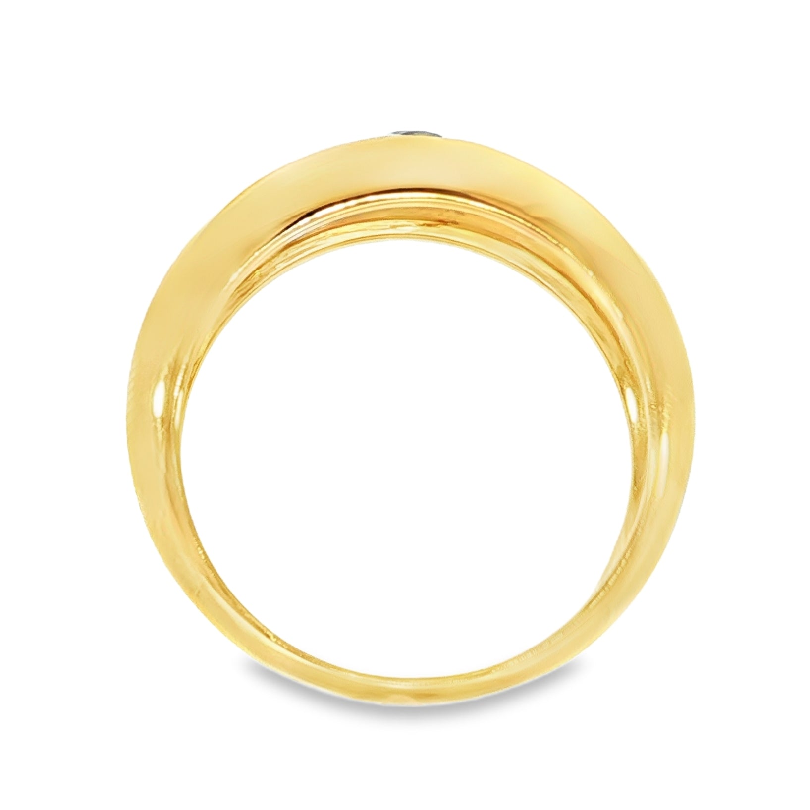 Najo Yellow Gold Domed Ring with Flush‑Set White Topaz – Large. Design: R6644-L