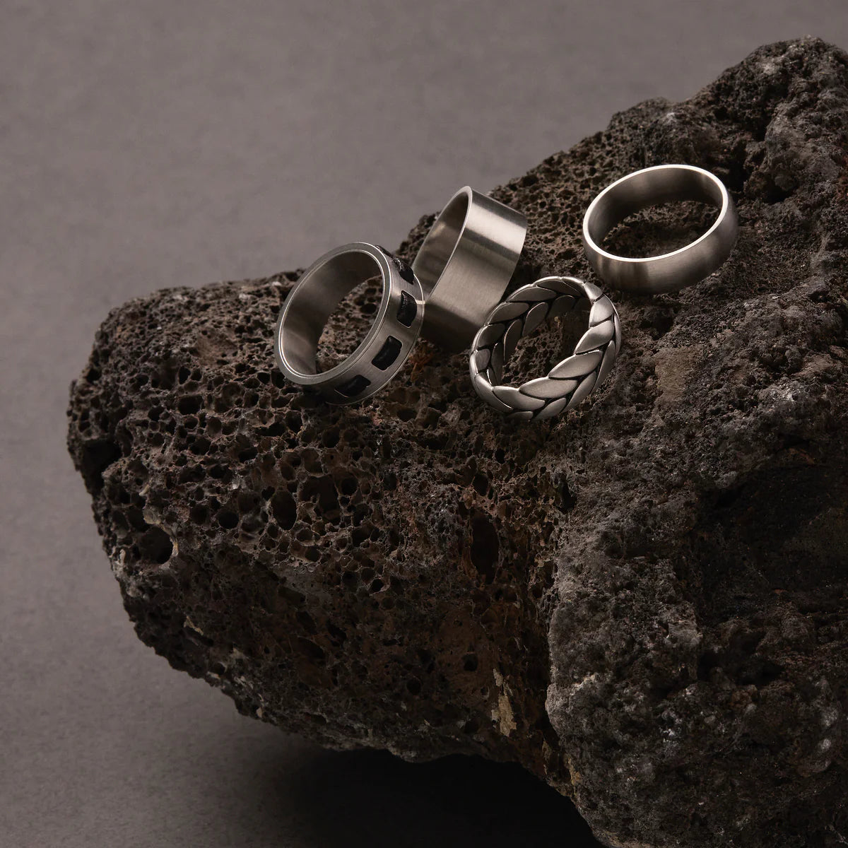 Najo Arc Men's Steel Ring. Stainless Steel. Design: R9057-10