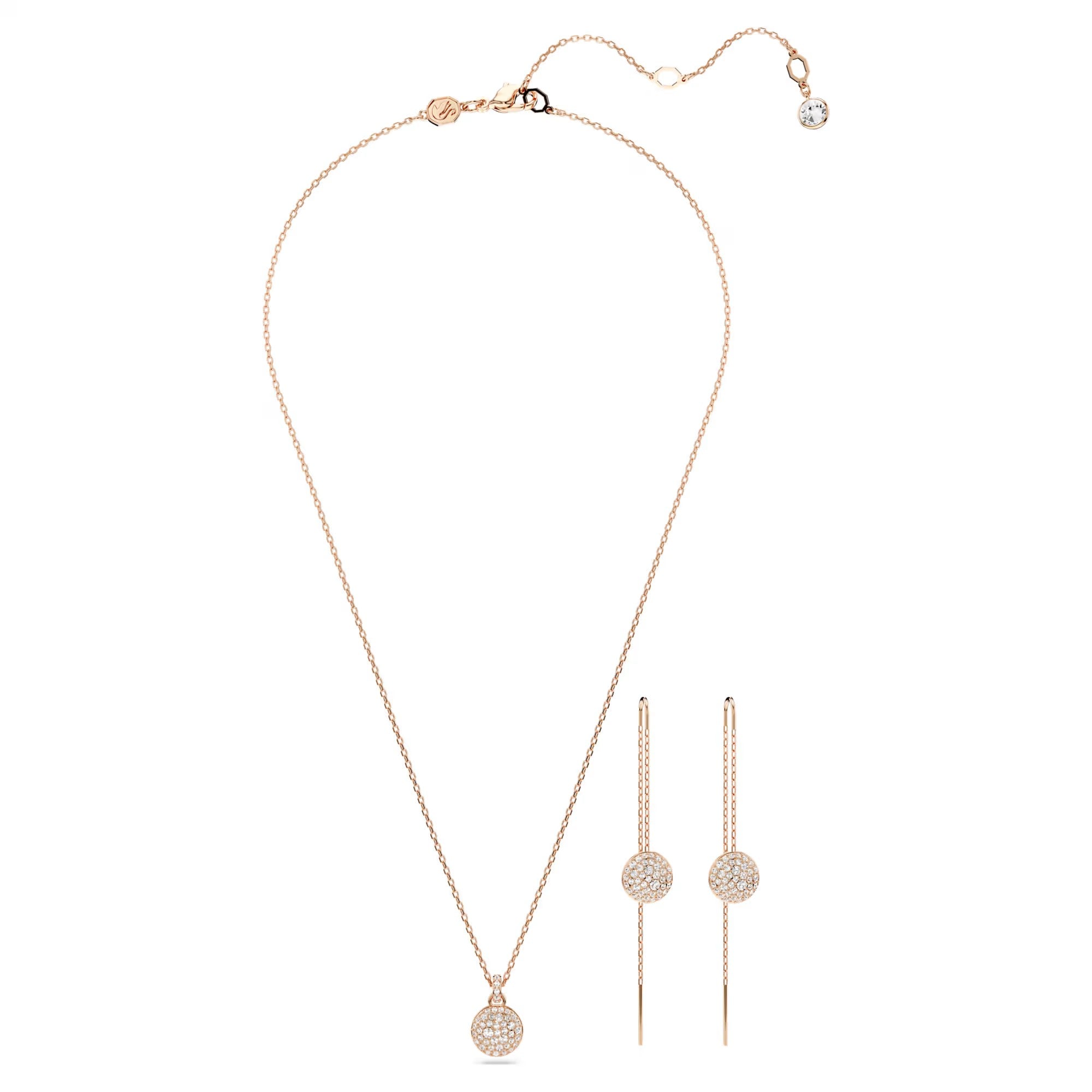 Meteora set, White, Rose gold-tone plated. Design No: 5683451