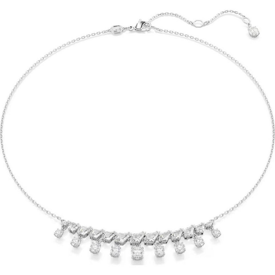 Idyllia necklace, Mixed cuts, Snowflake, White, Rhodium plated. Design No: 5692637
