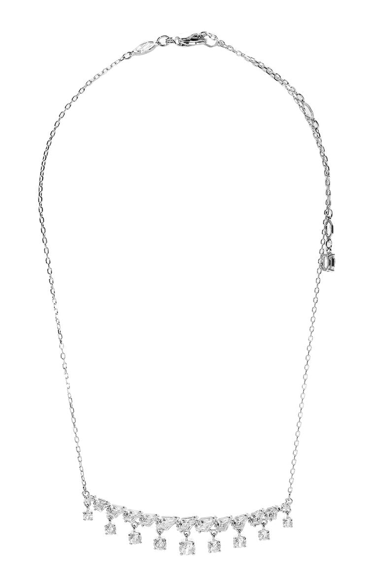 Idyllia necklace, Mixed cuts, Snowflake, White, Rhodium plated. Design No: 5692637