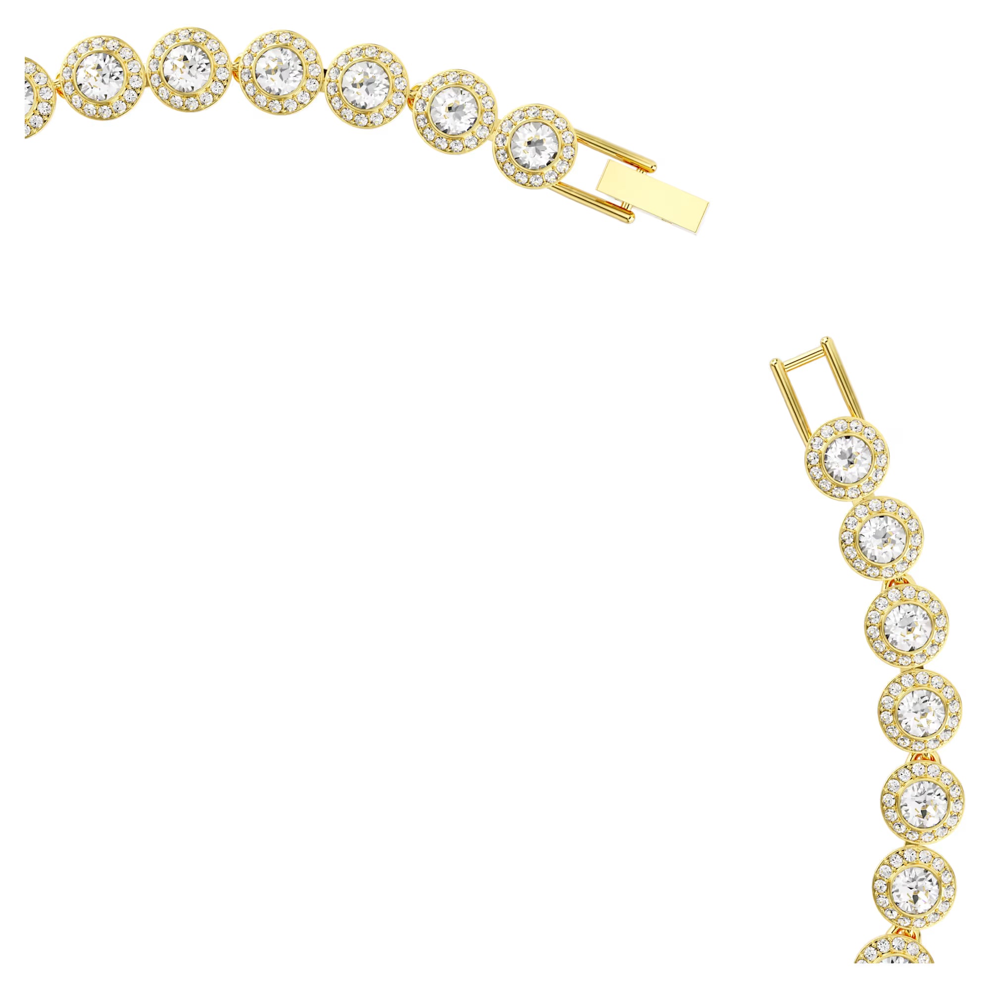 Una Angelic Tennis necklace, Round cut, White, Gold-tone plated. Design No: 5720505