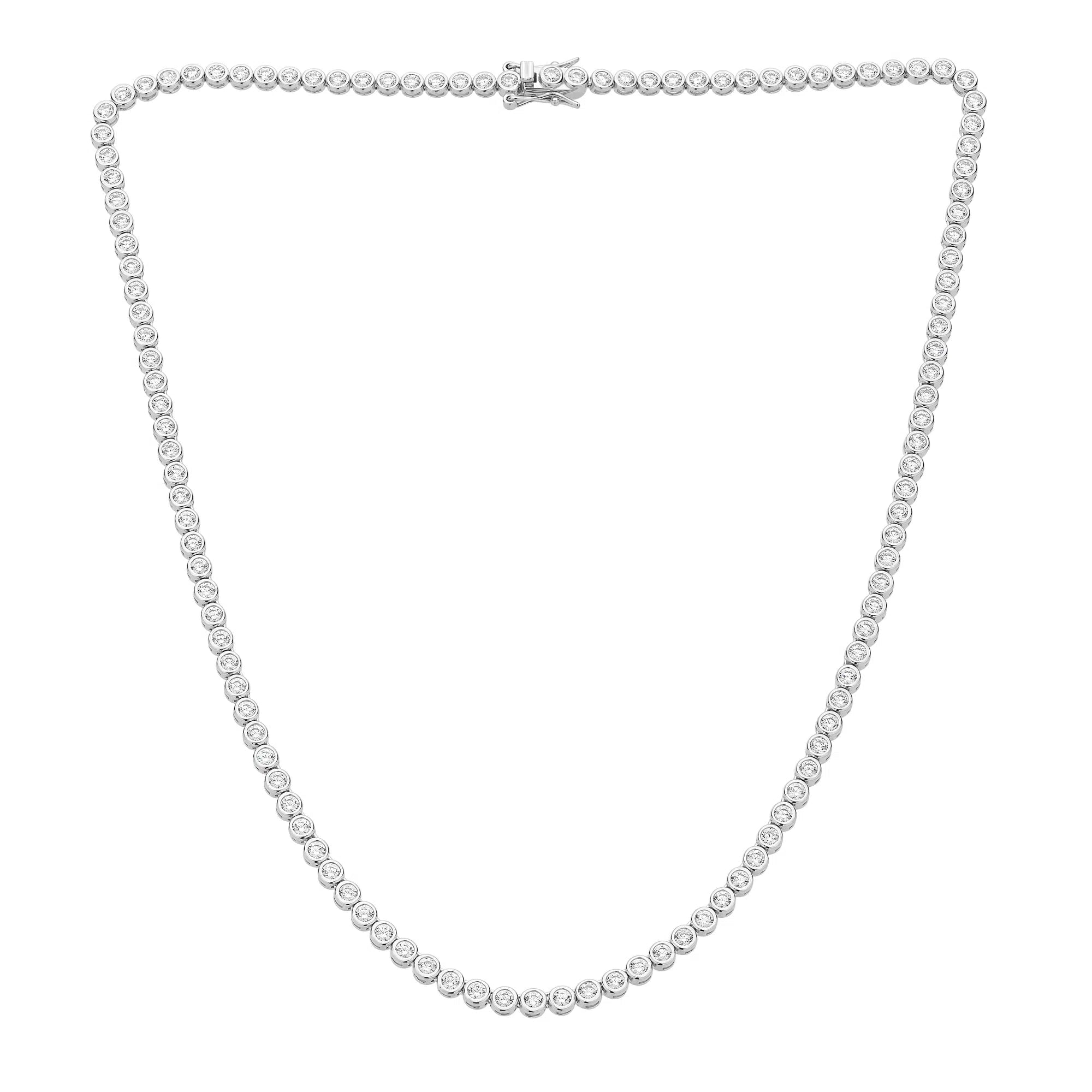 Sterling Silver Cubic Zirconia Necklace. Design No: M3345.