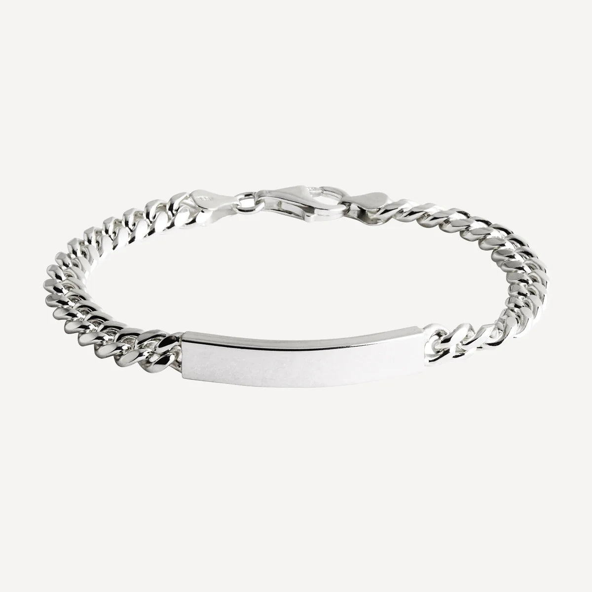 Najo Cuban Men’s Silver ID Chain Bracelet. Design: B9011