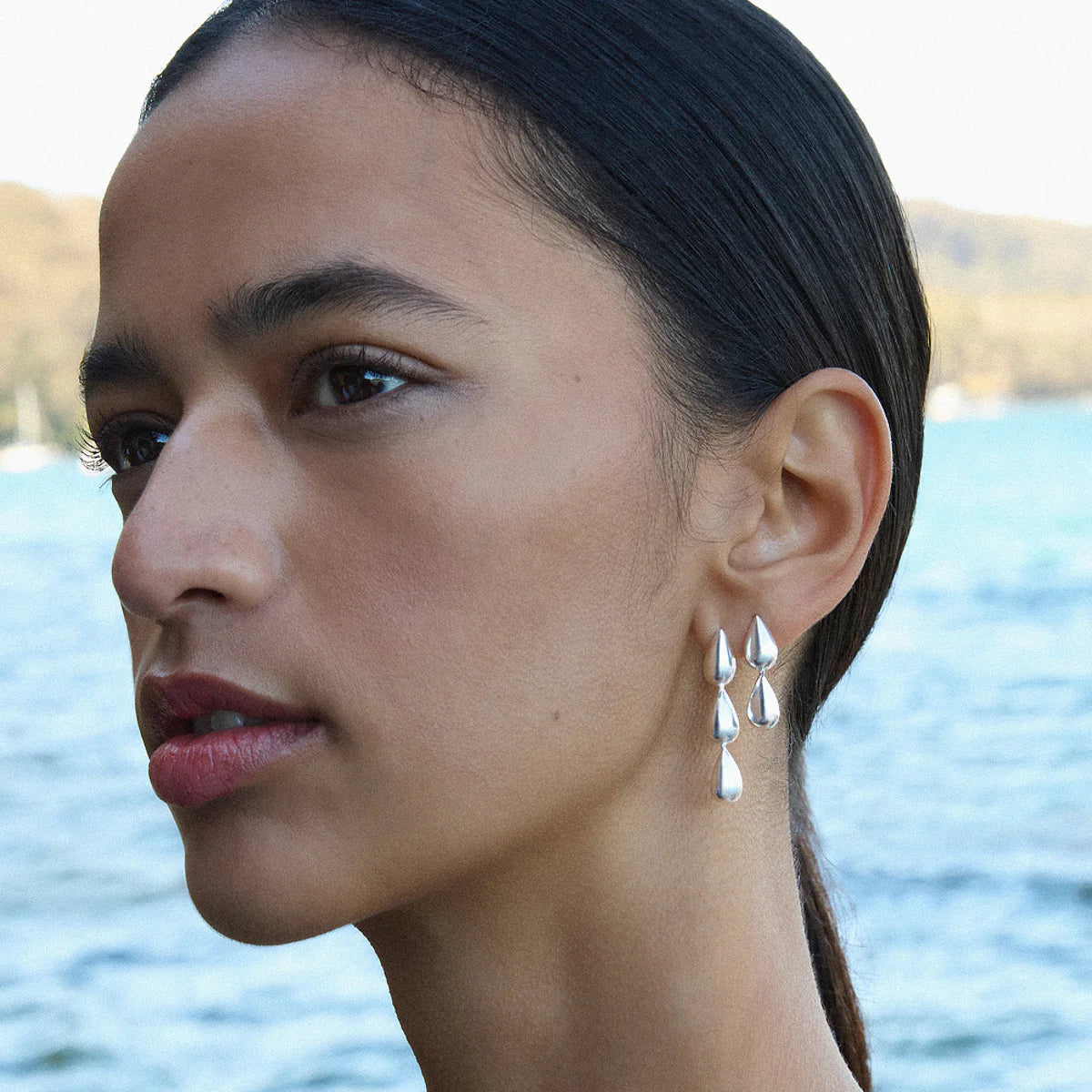 Najo Liora Double Drop Stud Earring. Design No: E7421