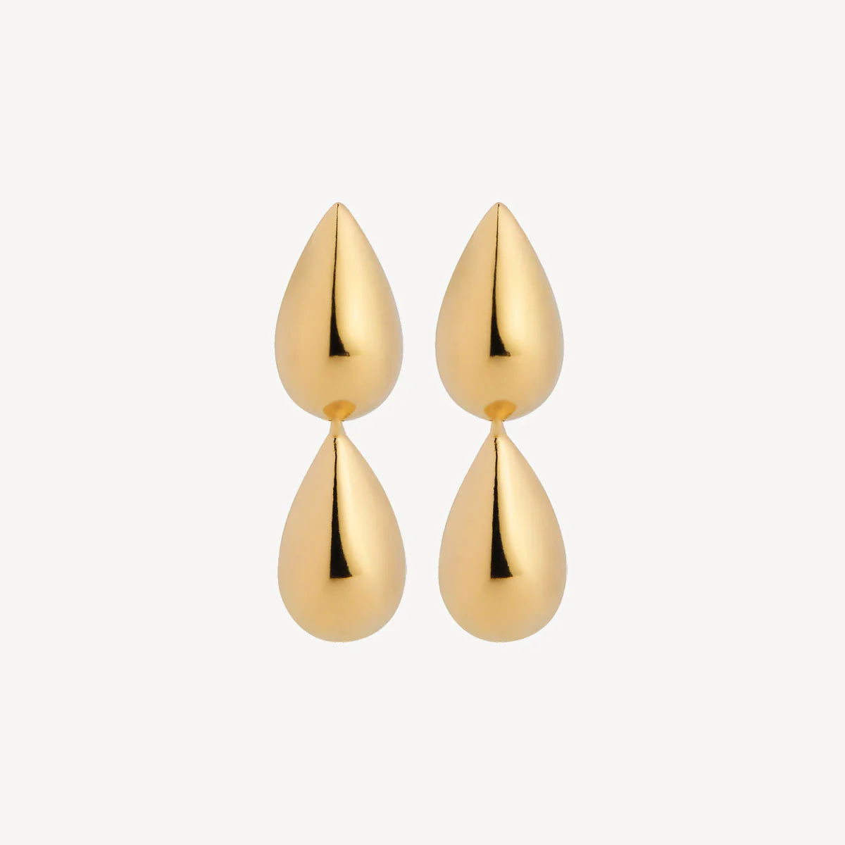 Najo Liora Double Drop Stud Earring, Gold Plated. Design: E7422