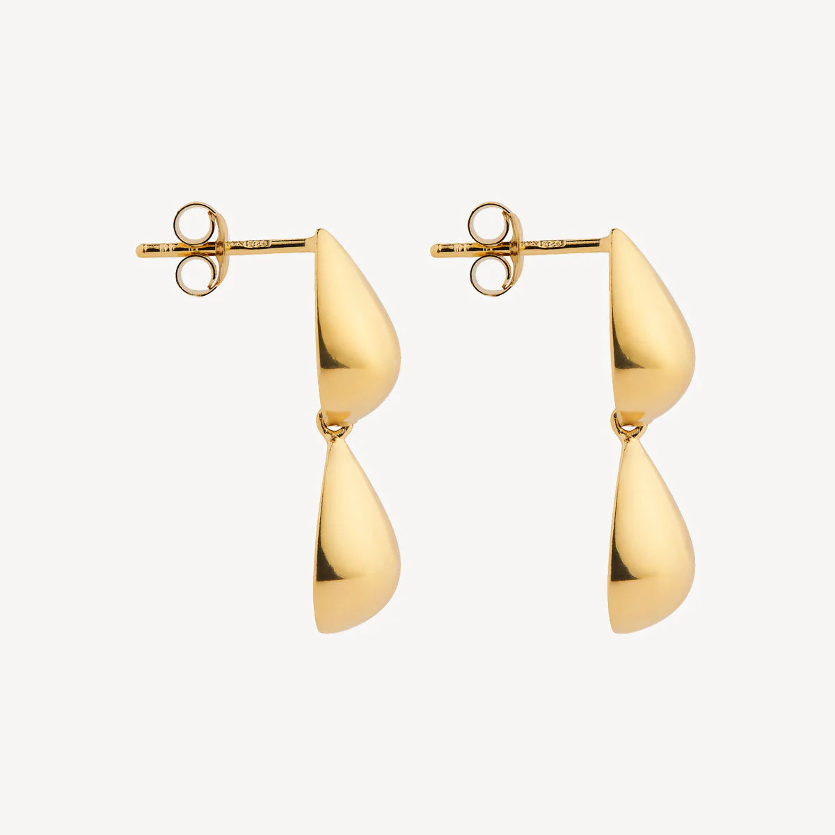 Najo Liora Double Drop Stud Earring, Gold Plated. Design: E7422