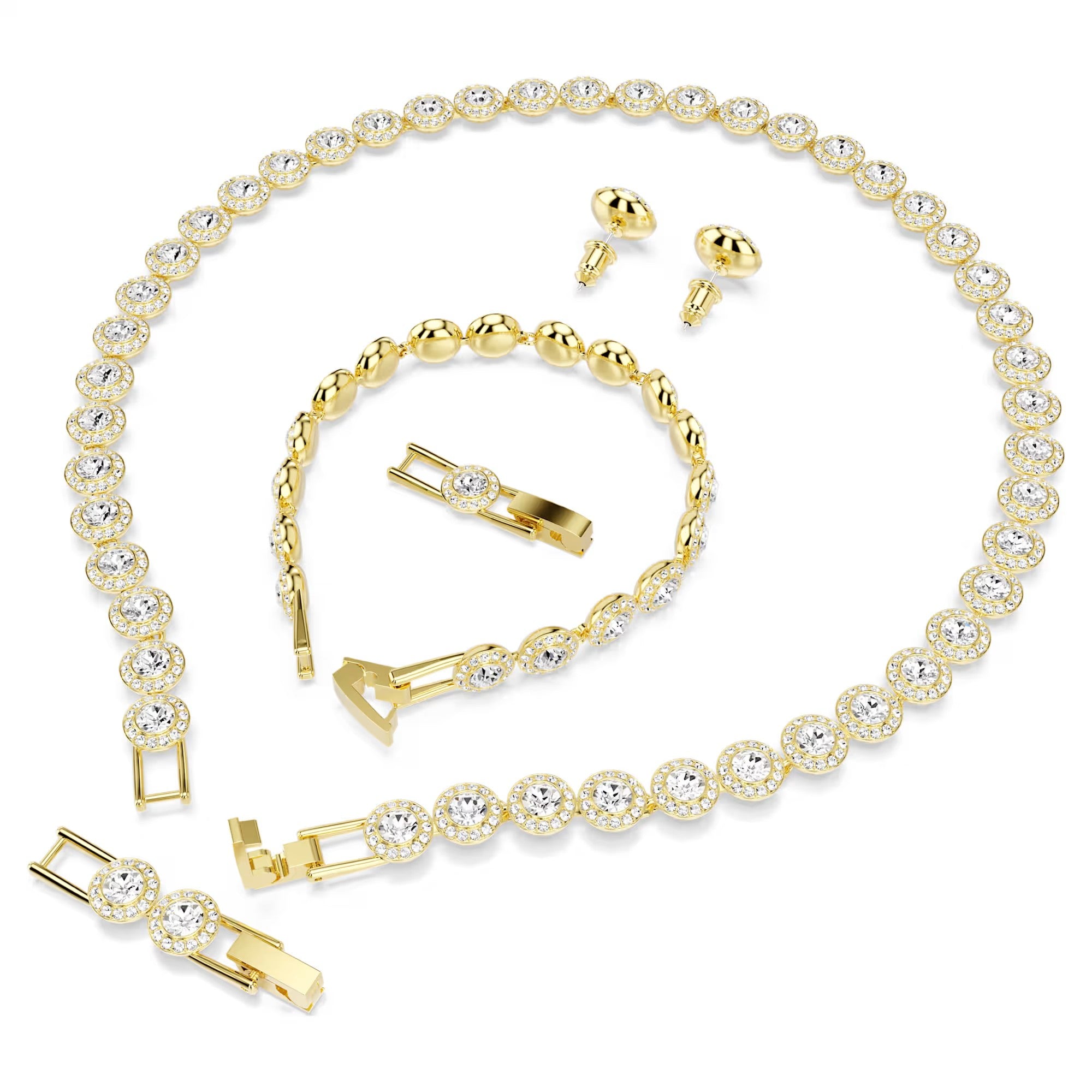 Una Angelic set Set (3), Round cut, White, 18k gold finish Design Number 5750619