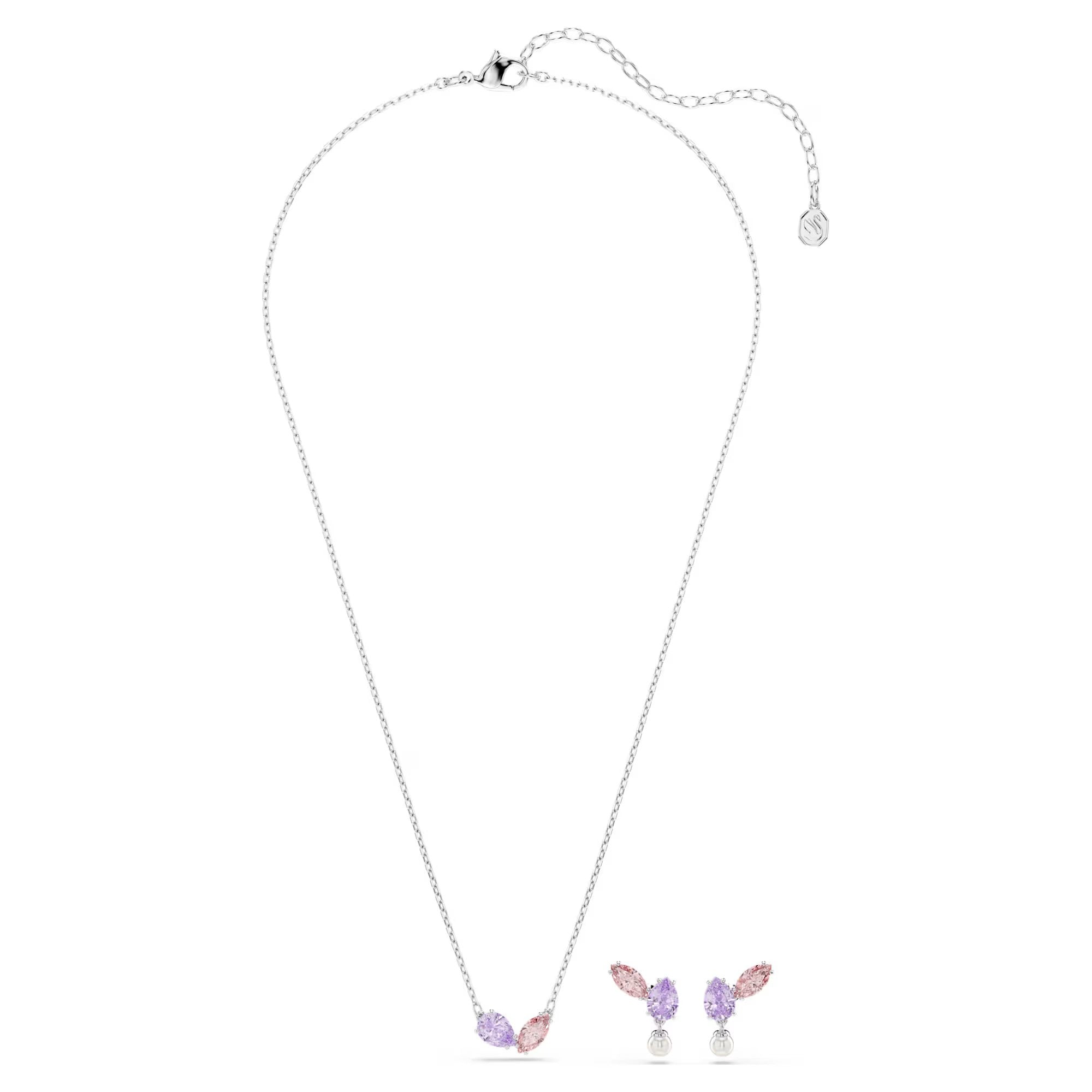 Ariana Grande x Swarovski set Mixed cuts, Multicoloured, Rhodium plated Design Number 5746577