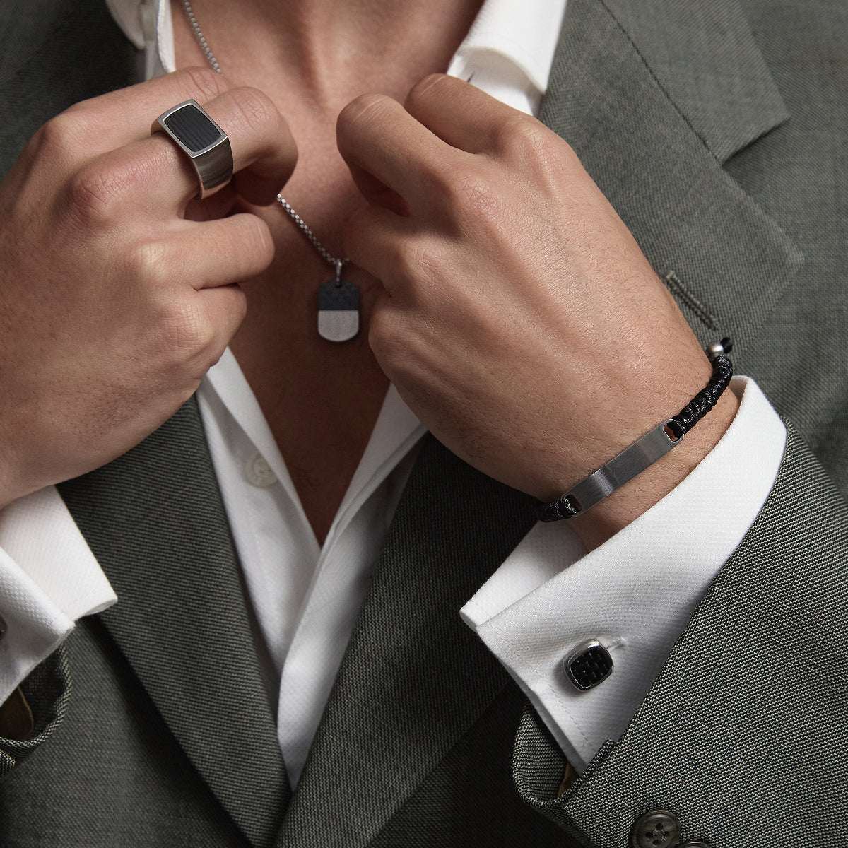 Najo Elemental Men’s Cord Identity Bracelet. Design: B9038