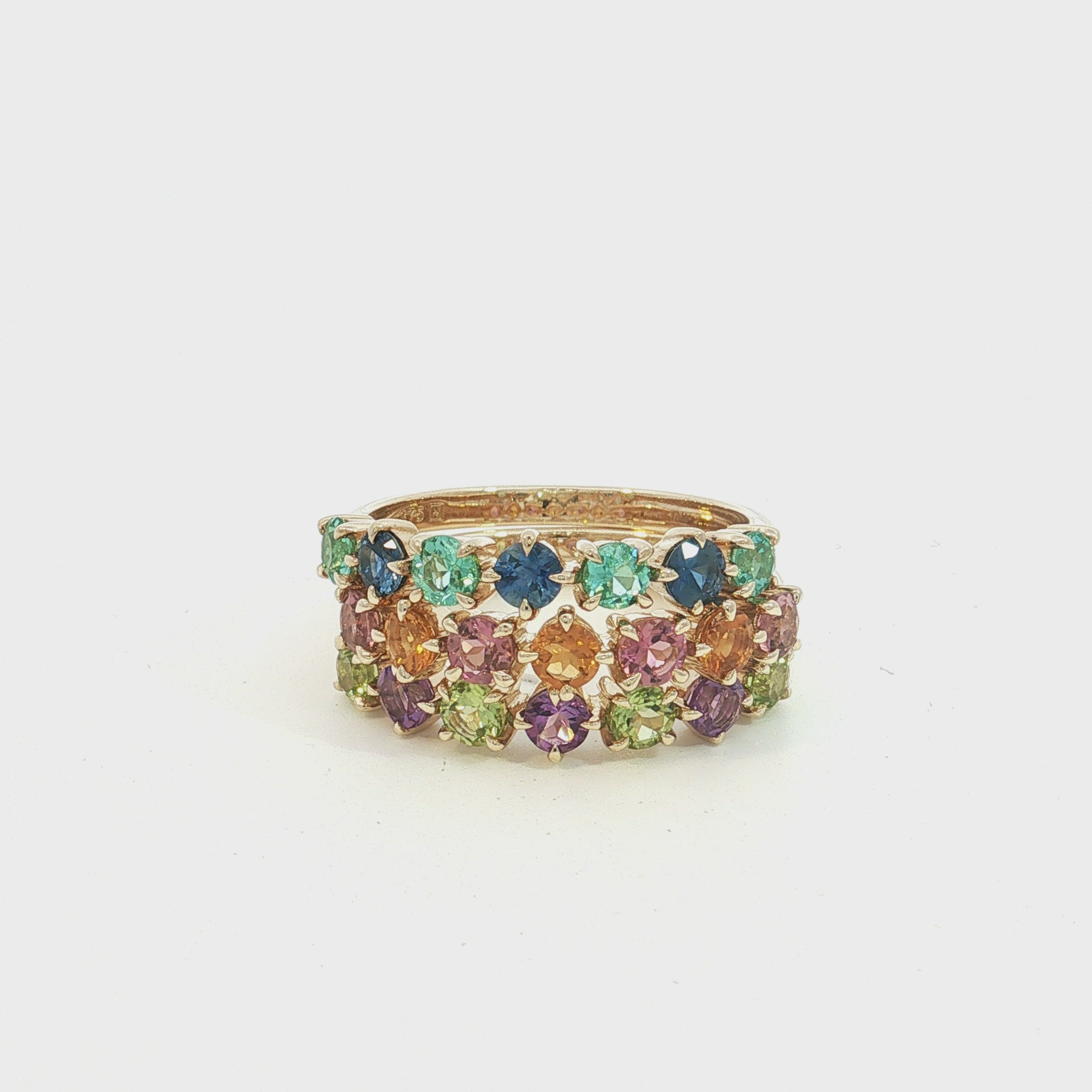 9ct Yellow Gold Amethyst & Peridot Ring Design No: 2761A-9YPEAM
